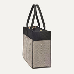 The Classic Tote - Black Herringbone