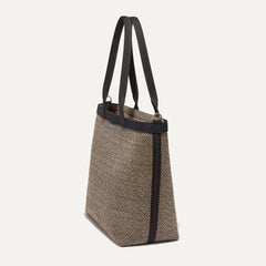 The Lightweight Zip Tote - Cacao Herringbone