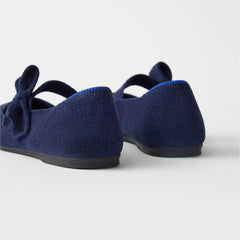 The Kids Tux Bow Mary Jane - ReVelvet™ Deep Navy