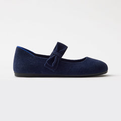 The Kids Tux Bow Mary Jane - ReVelvet™ Deep Navy