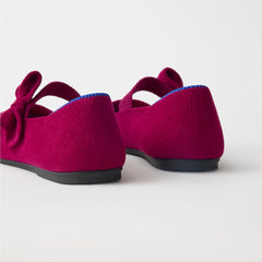 The Kids Tux Bow Mary Jane - ReVelvet™ Mulberry