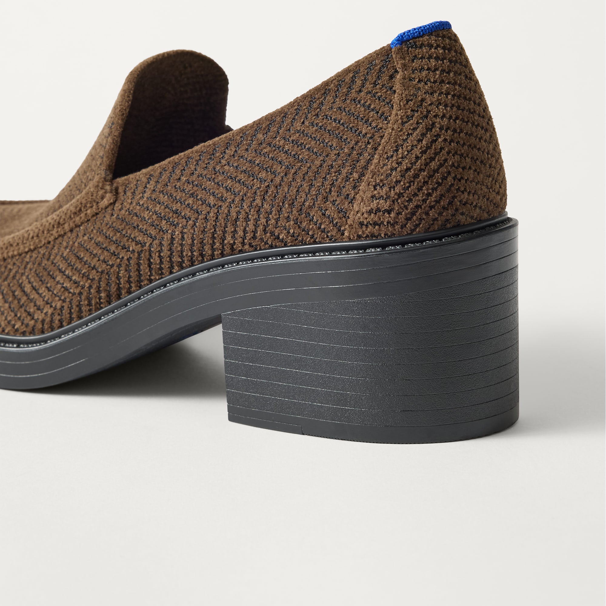 The Block Heel Loafer - ReVelvet™ Dark Herringbone